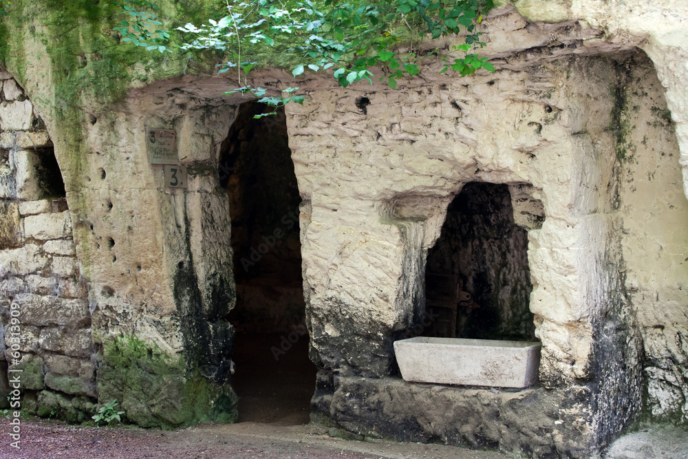 the homestead of troglodytes forged in the rock near Saumur