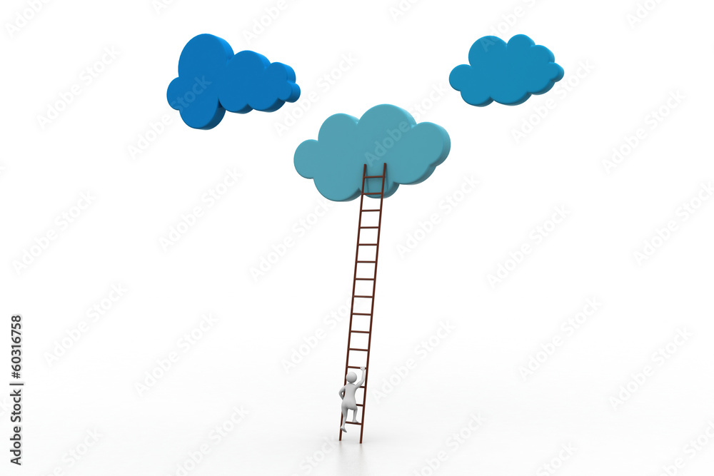 a competition concept, clouds with ladders a competition concept, clouds with ladders