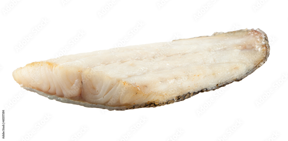 White fish fillet isolated. Pangasius