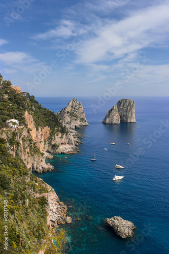 rocks in the sea. Faraglioni, Capri, Italy