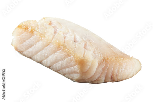 Fresh prepared pangasius fish fillet on white background