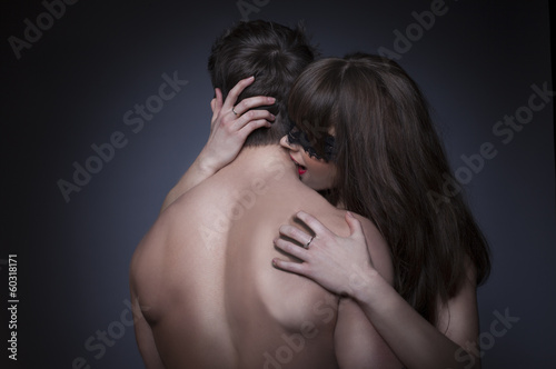 Принти на полотні Romantic couple share an intimate moment