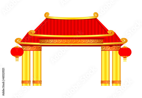 Gold Chinese Arch Vector