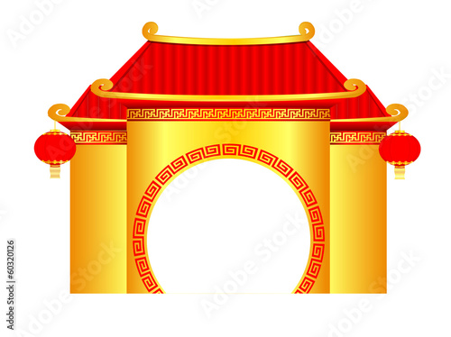 Gold Chinese Arch Vector