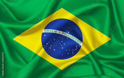 Flag of Brazil waving with silky look