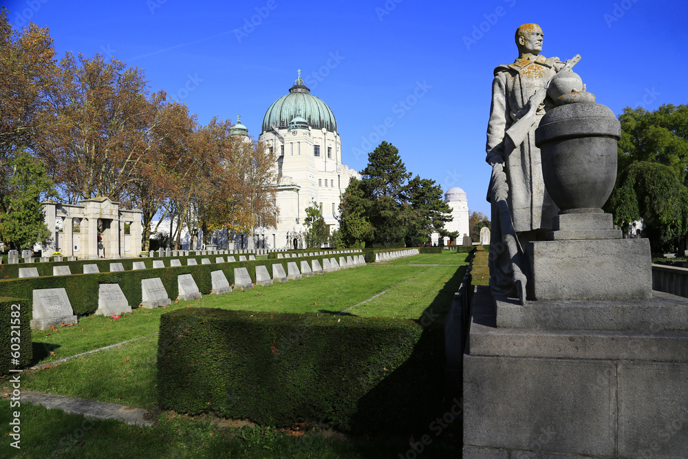 Obraz premium Kriegsgräber Zentralfriedhof Wien