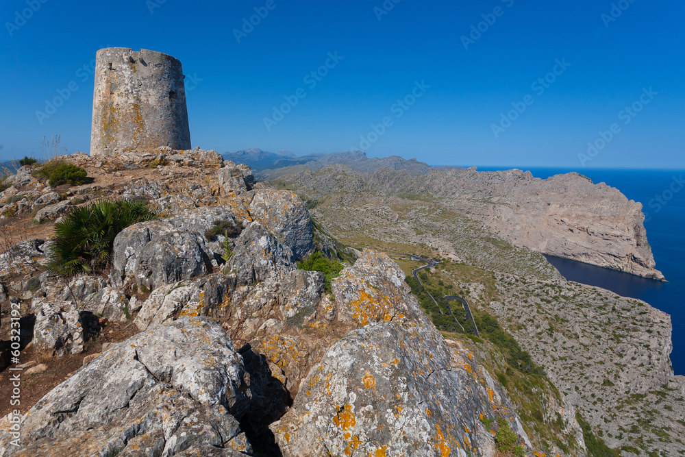 The ruins of the old fortress in Mallorca