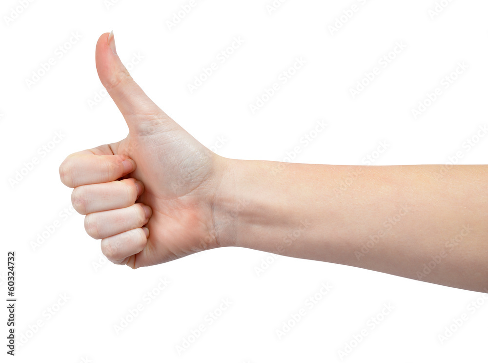 Hand with thumb up isolated on white background Hand with thumb up isolated on white background