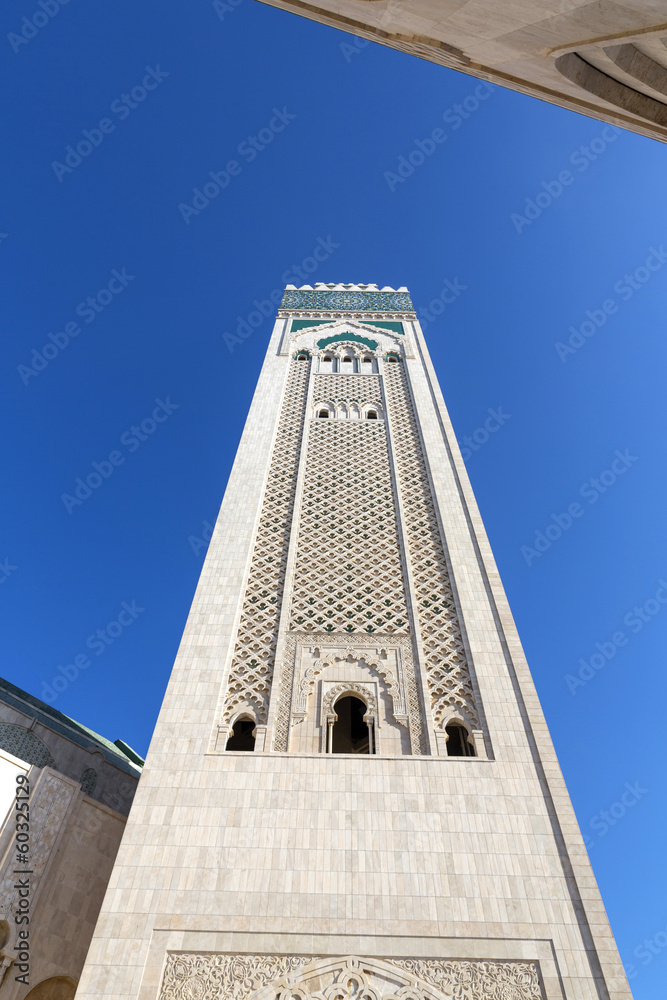 Minaret der Moschee Hassan II in Casablanca