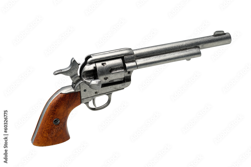revolver pistol isolated on a white background
