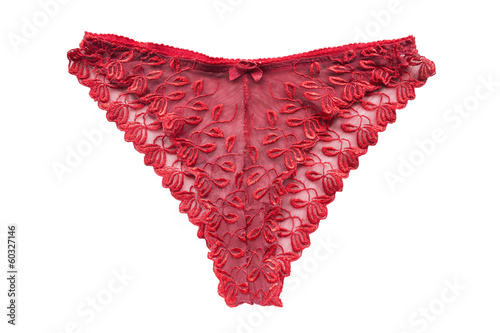 Red transparent panties