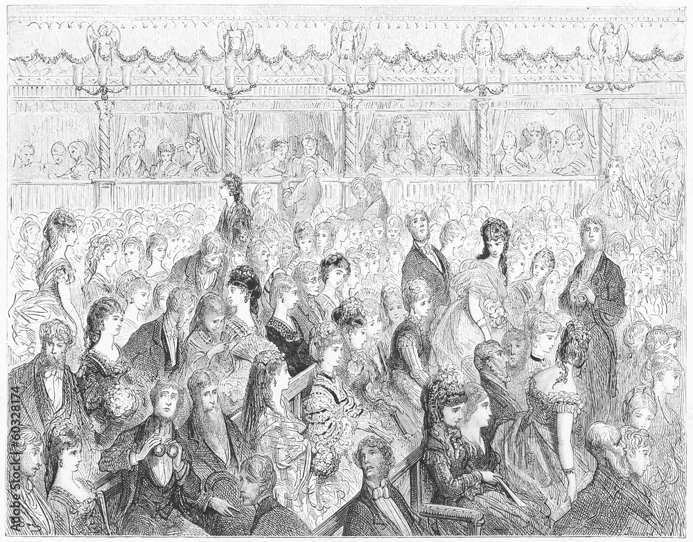 The stalls, Covent Garden opera - Gustave Dore's London