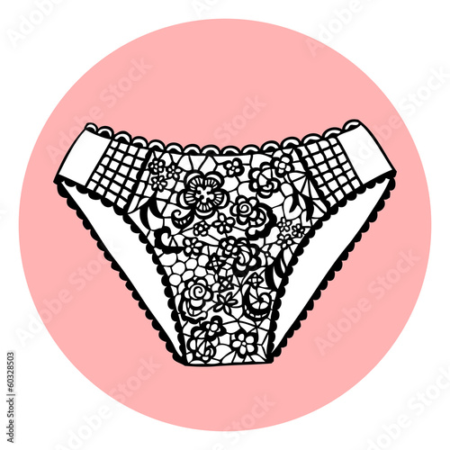 Lacy sexy panty. Vector illustration.