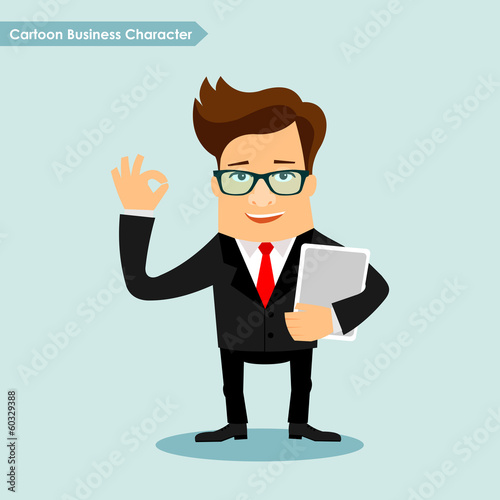 Cartoon business character vector illustration