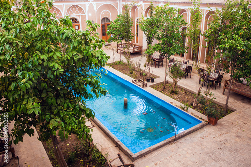 Courtyard of a traditional house in Yazd, Iran
