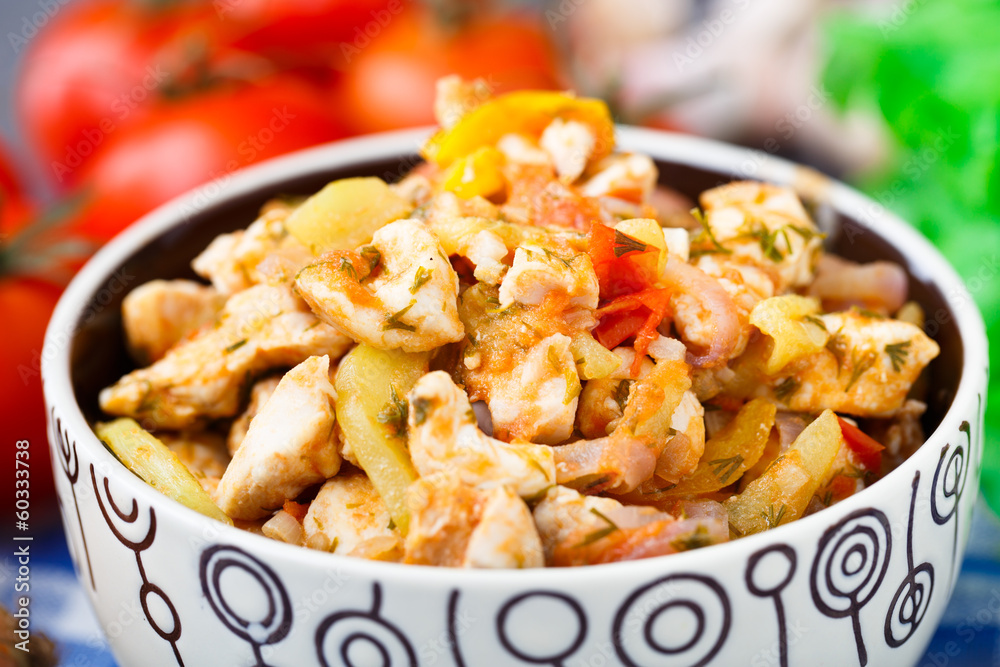 Vegetable ragout with chicken brests Vegetable ragout with chicken brests