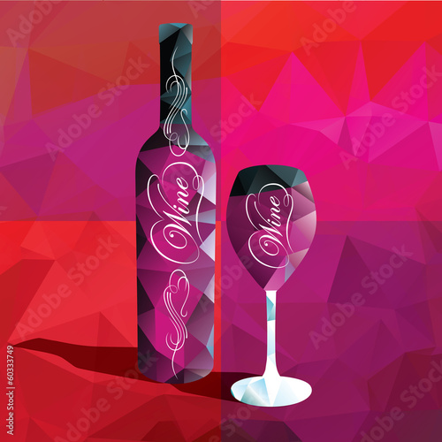 bottles and glasses for wine shop