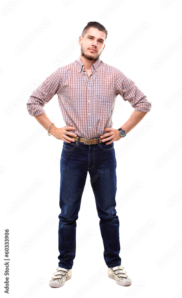 Handsome casual man smiling - isolated over a white background Handsome casual man smiling - isolated over a white background