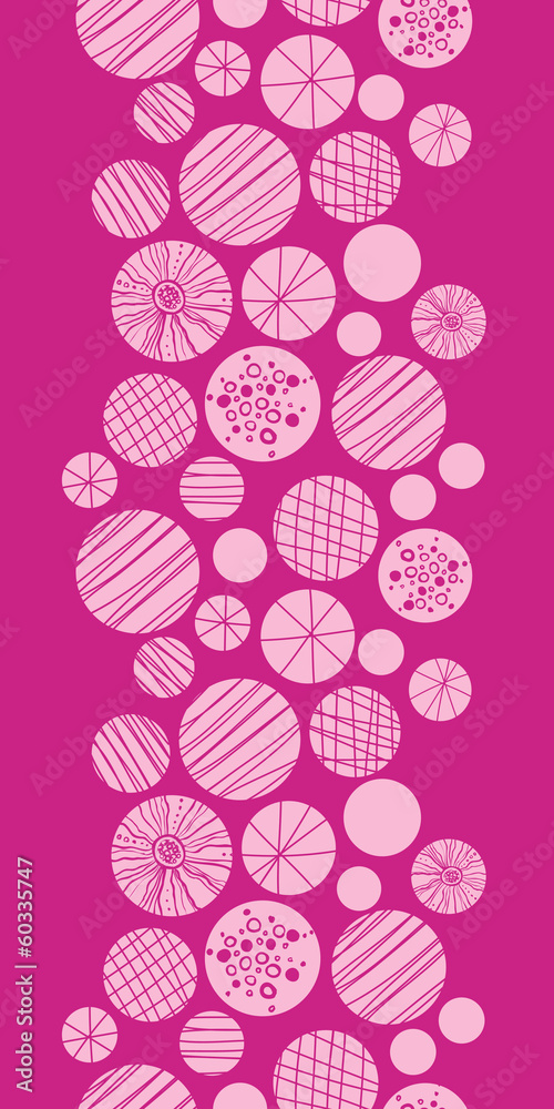 vector abstract textured pink circles vertical border seamless