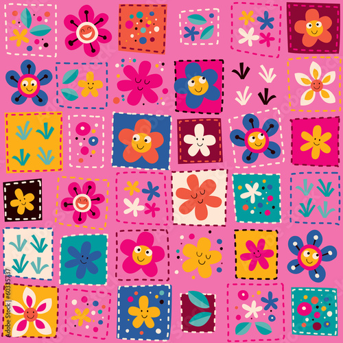 happy flowers pattern