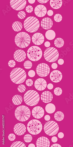 vector abstract textured pink circles vertical border seamless