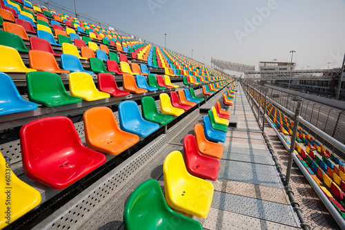 Seats for spectators for racing cars.