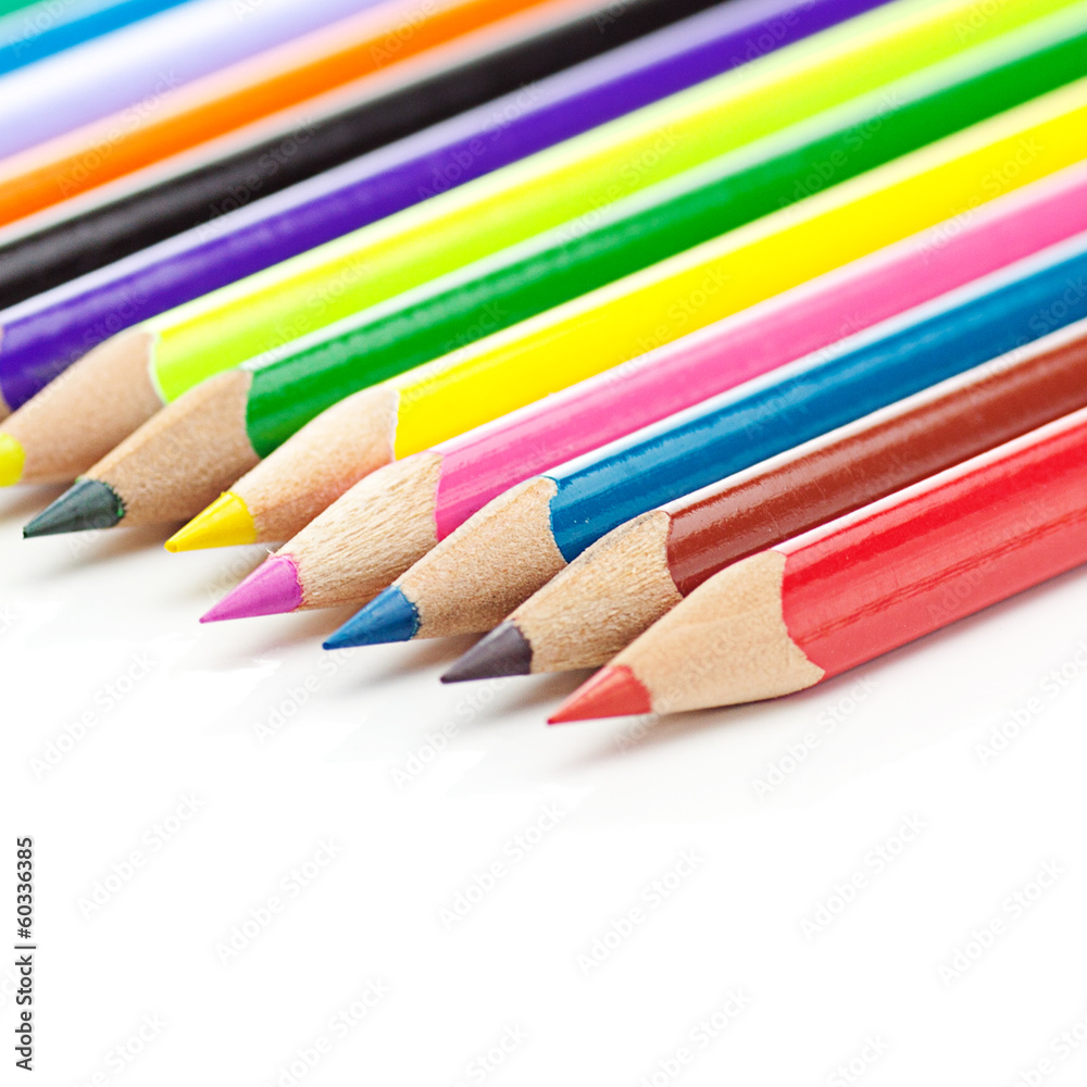 colored pencils isolated on white colored pencils isolated on white