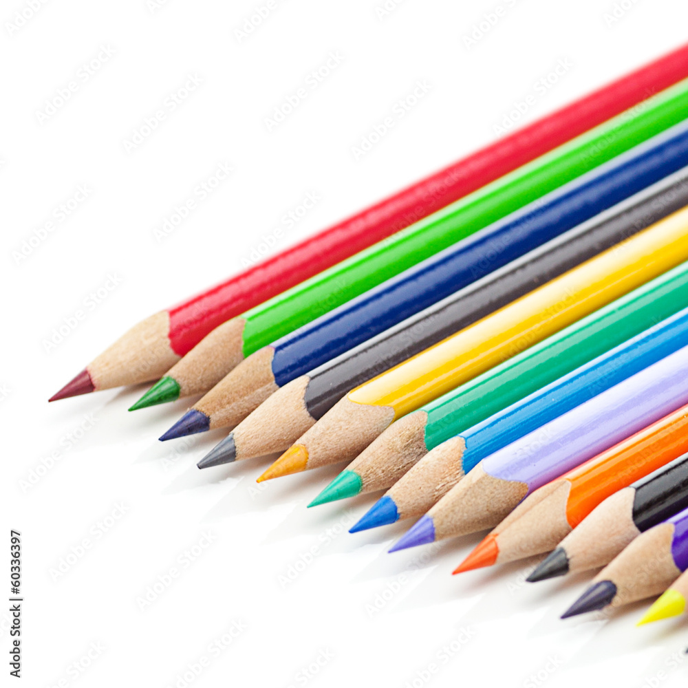 colored pencils isolated on white colored pencils isolated on white