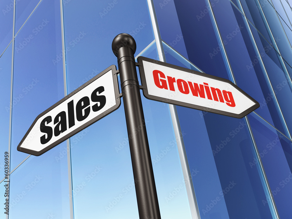 Business concept: sign Growing Sales on Building background