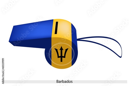 Black, Red and Green Stripe on Barbados Whistle
