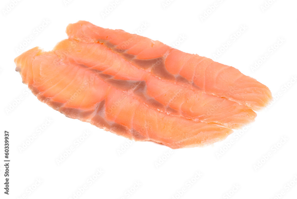 salmon  slices of fresh  isolated on white background