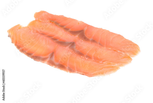 salmon slices of fresh isolated on white background