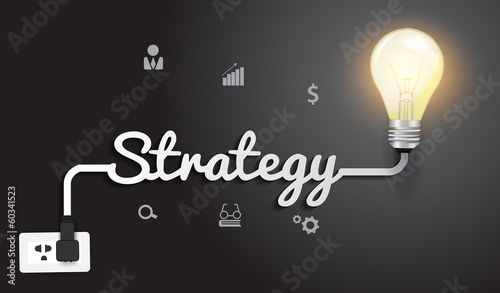 Vector strategy concept with creative light bulb idea