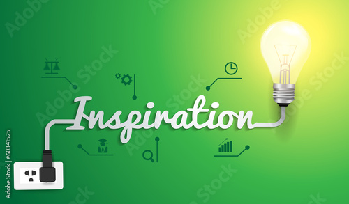 Vector inspiration concept with light bulb idea modern design