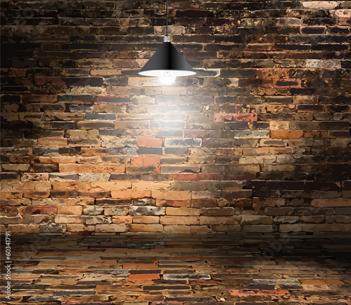 Vector brick wall room