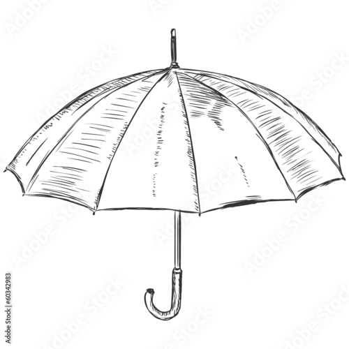 vector sketch illustration - open umbrella