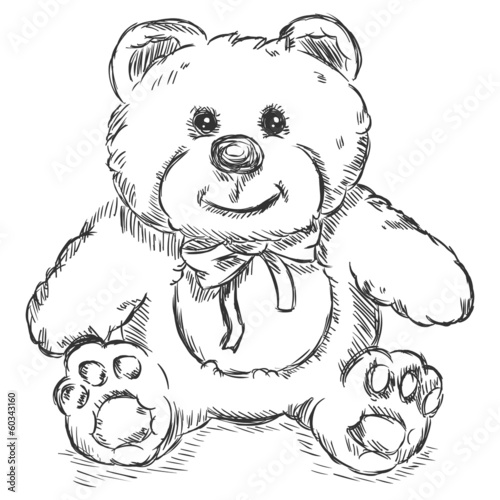 vector sketch illustration - teddy bear