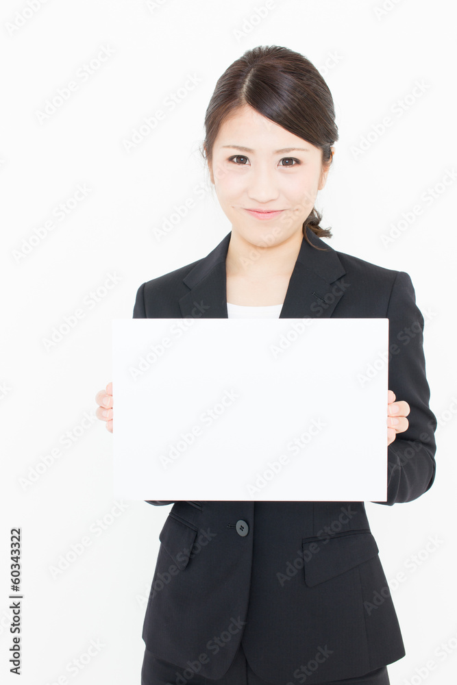 young asian businesswoman with whiteboard young asian businesswoman with whiteboard