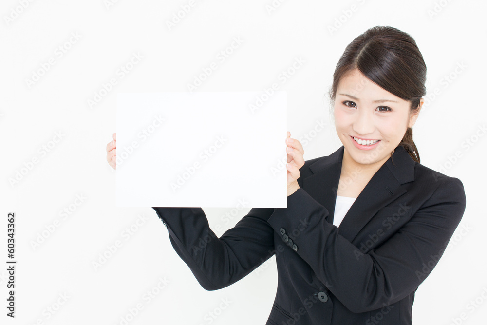 young asian businesswoman with whiteboard young asian businesswoman with whiteboard