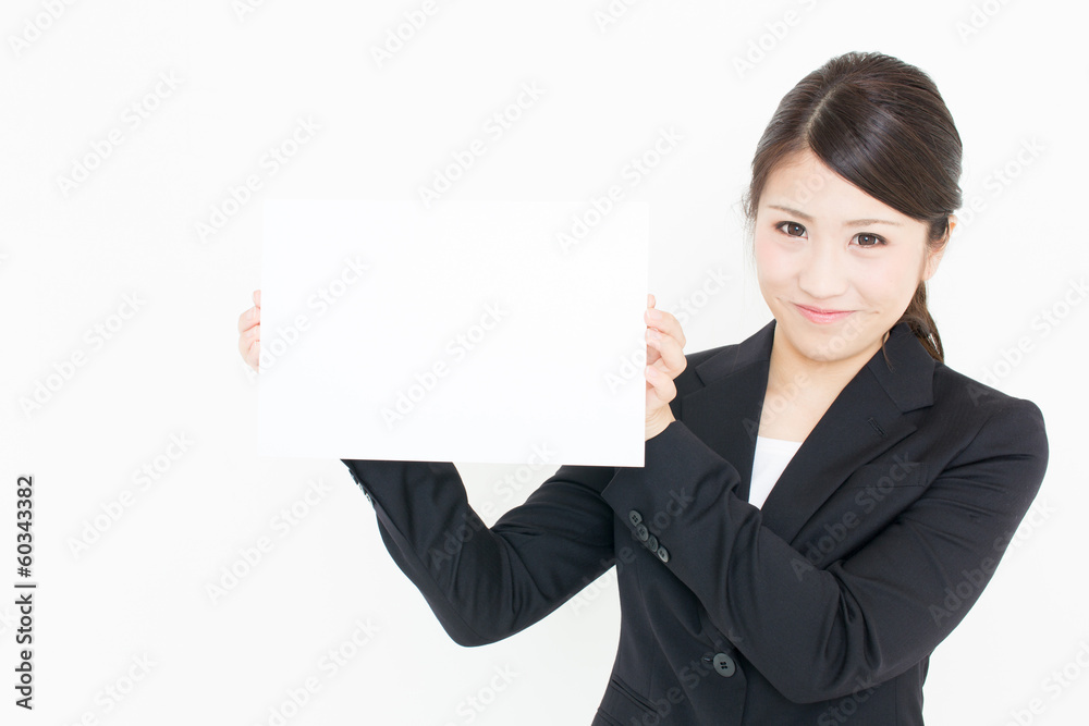 young asian businesswoman with whiteboard young asian businesswoman with whiteboard