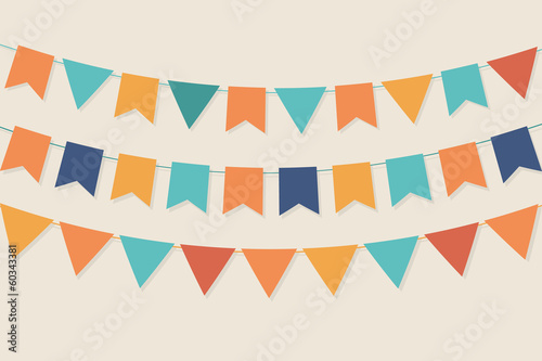 Vector party flags in pastel palette photo