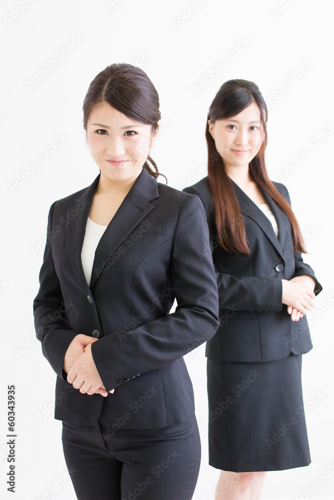 young asian businesswomen on white background young asian businesswomen on white background
