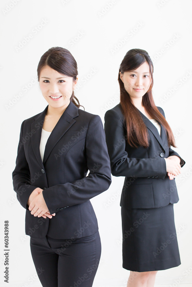 young asian businesswomen on white background young asian businesswomen on white background