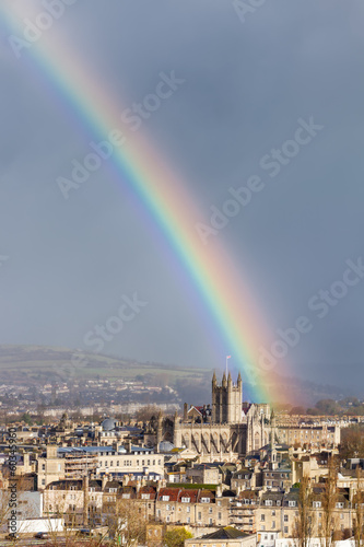 Rainbow Over Bath Abbey, England, UK