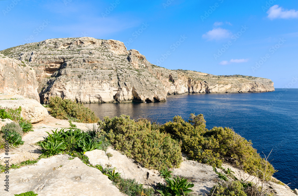 The southern coast of Malta in the limits of Wied iz-Zurrieq