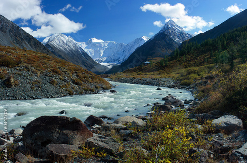 Mountain Altai. The river Akkem  a kind on the White whale