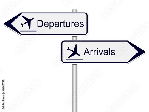 Panels directions departures, arrivals
