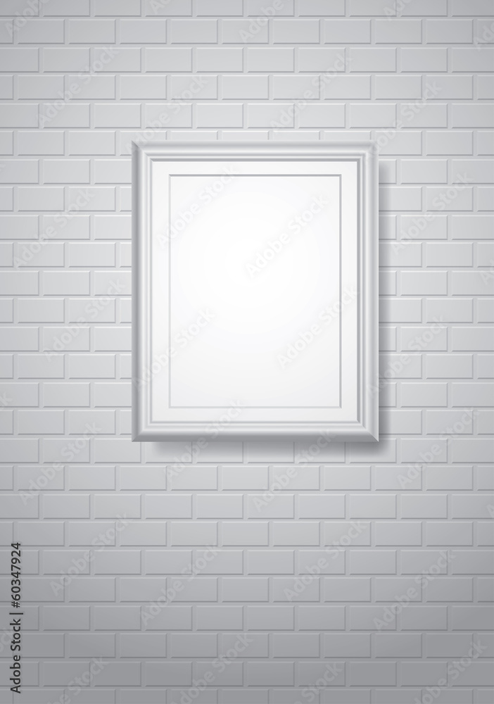 frame on white brickwall frame on white brickwall