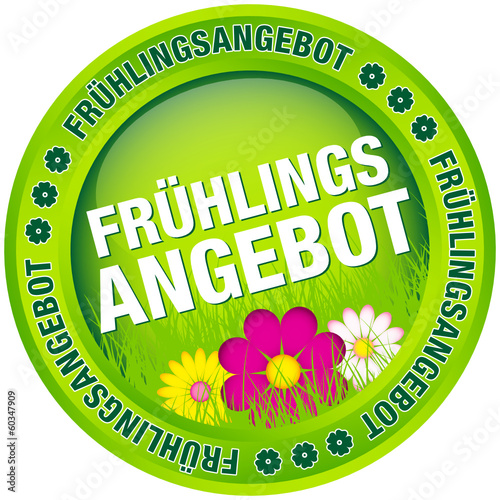 Button "Frühlingsangebot" grün/pink