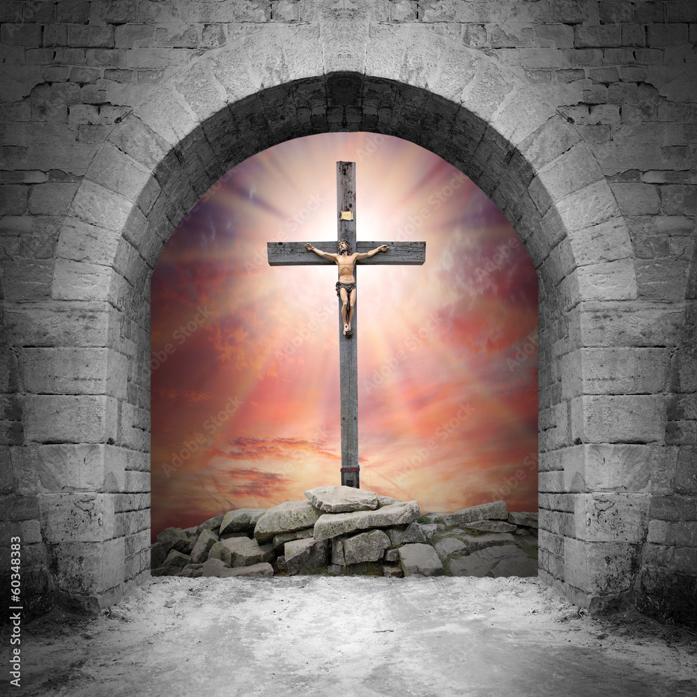 Way to Golgotha. Easter background.